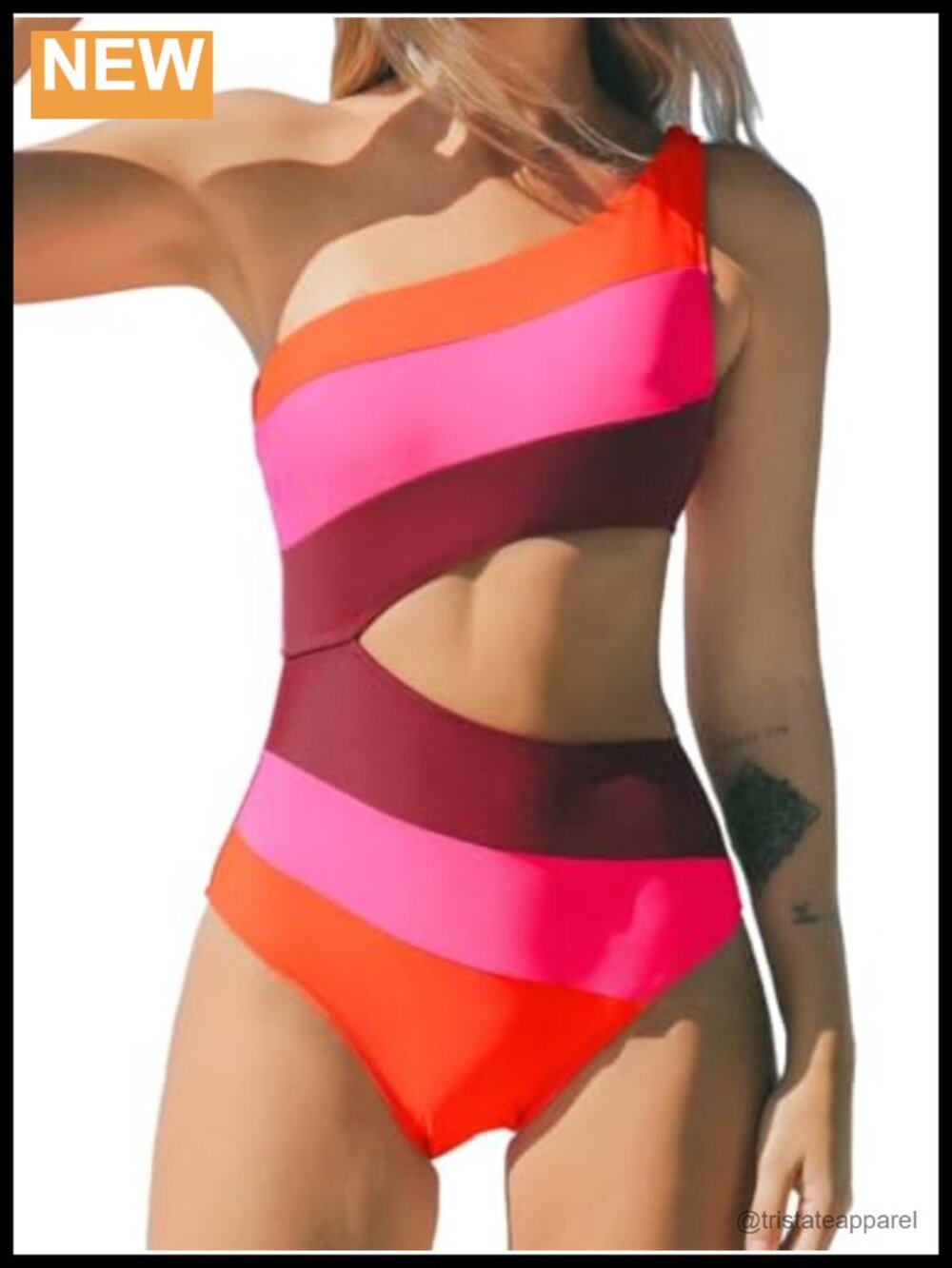 One Piece Swimsuit One Shoulder Cutout Monokini Bathing Suit